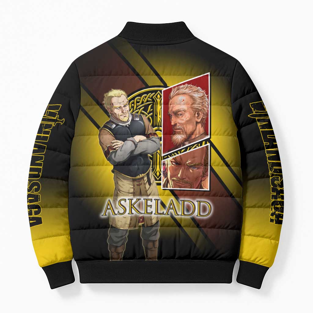 Askeladd Viking Commander Bomber Puffer Jacket Viking Manga Illustration Style