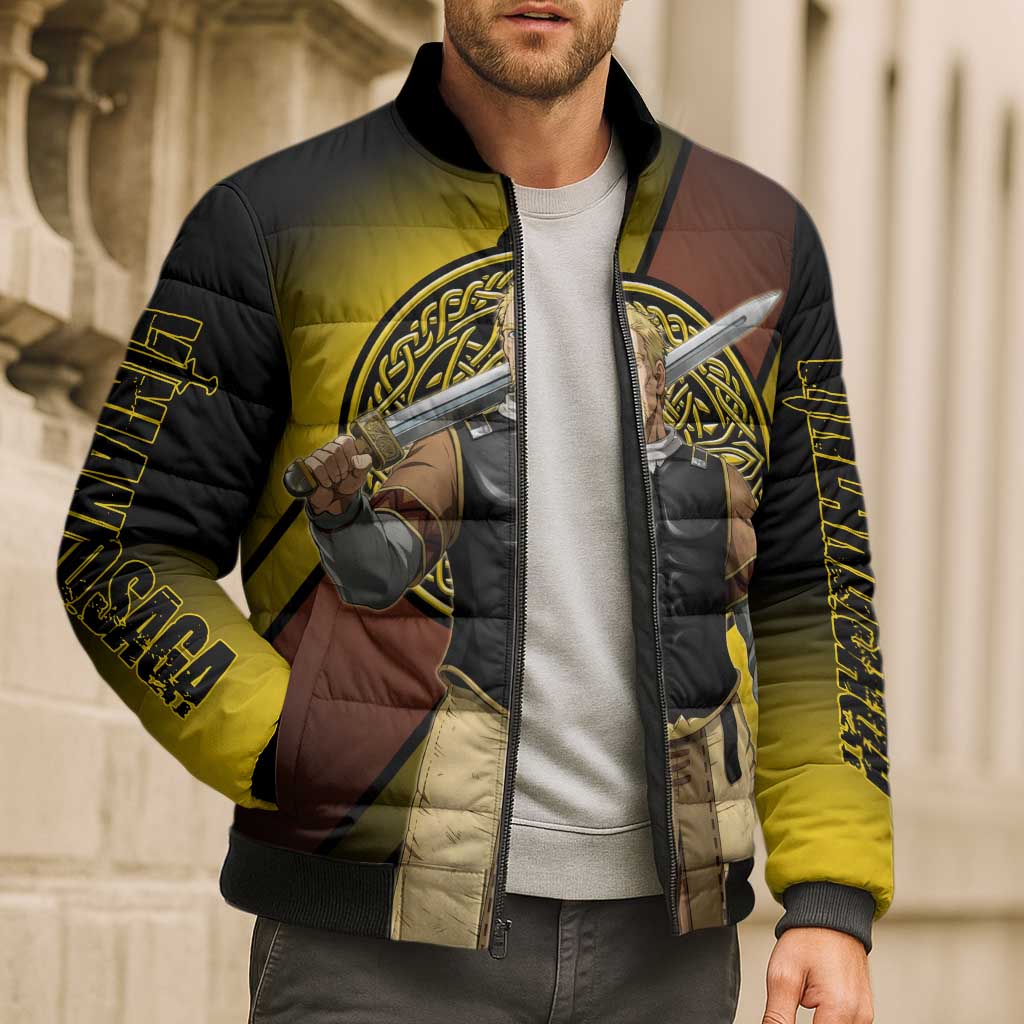 Askeladd Viking Commander Bomber Puffer Jacket Viking Manga Illustration Style