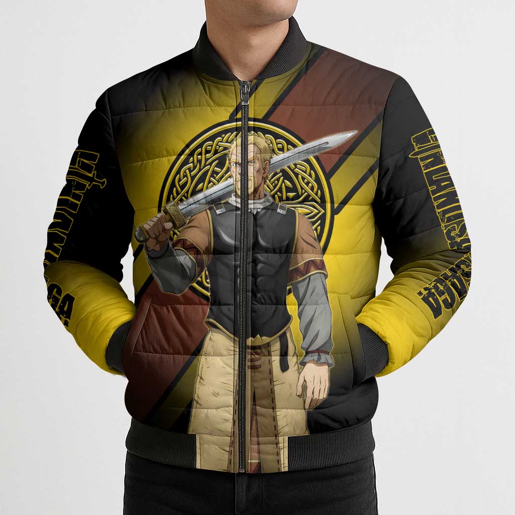 Askeladd Viking Commander Bomber Puffer Jacket Viking Manga Illustration Style
