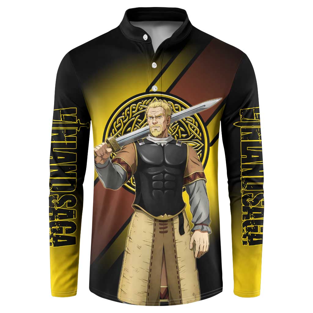 Askeladd Viking Commander Button Sweatshirt Viking Manga Illustration Style