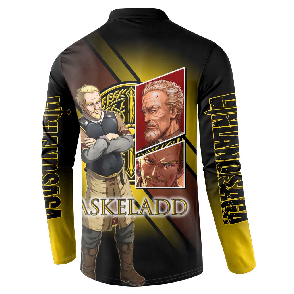 Askeladd Viking Commander Button Sweatshirt Viking Manga Illustration Style