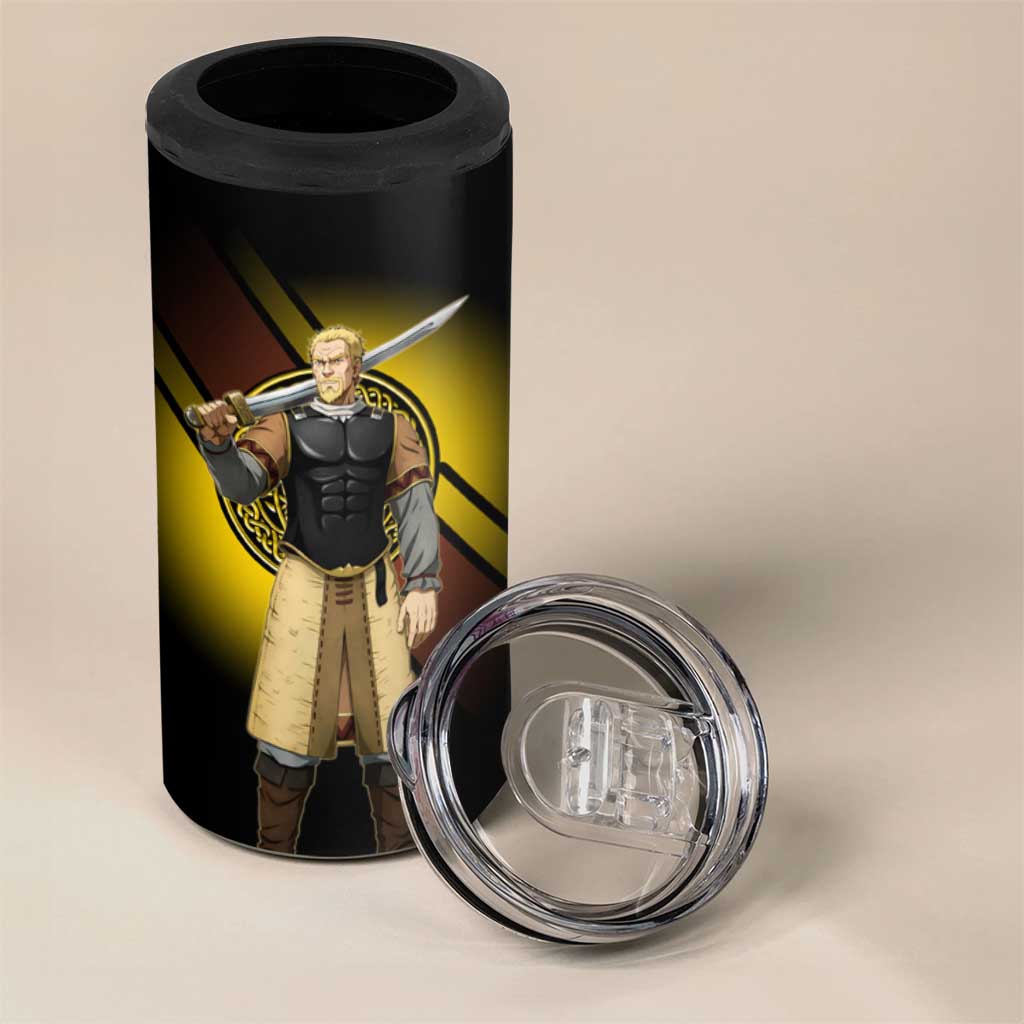 Askeladd Viking Commander 4 in 1 Can Cooler Tumbler Viking Manga Illustration Style