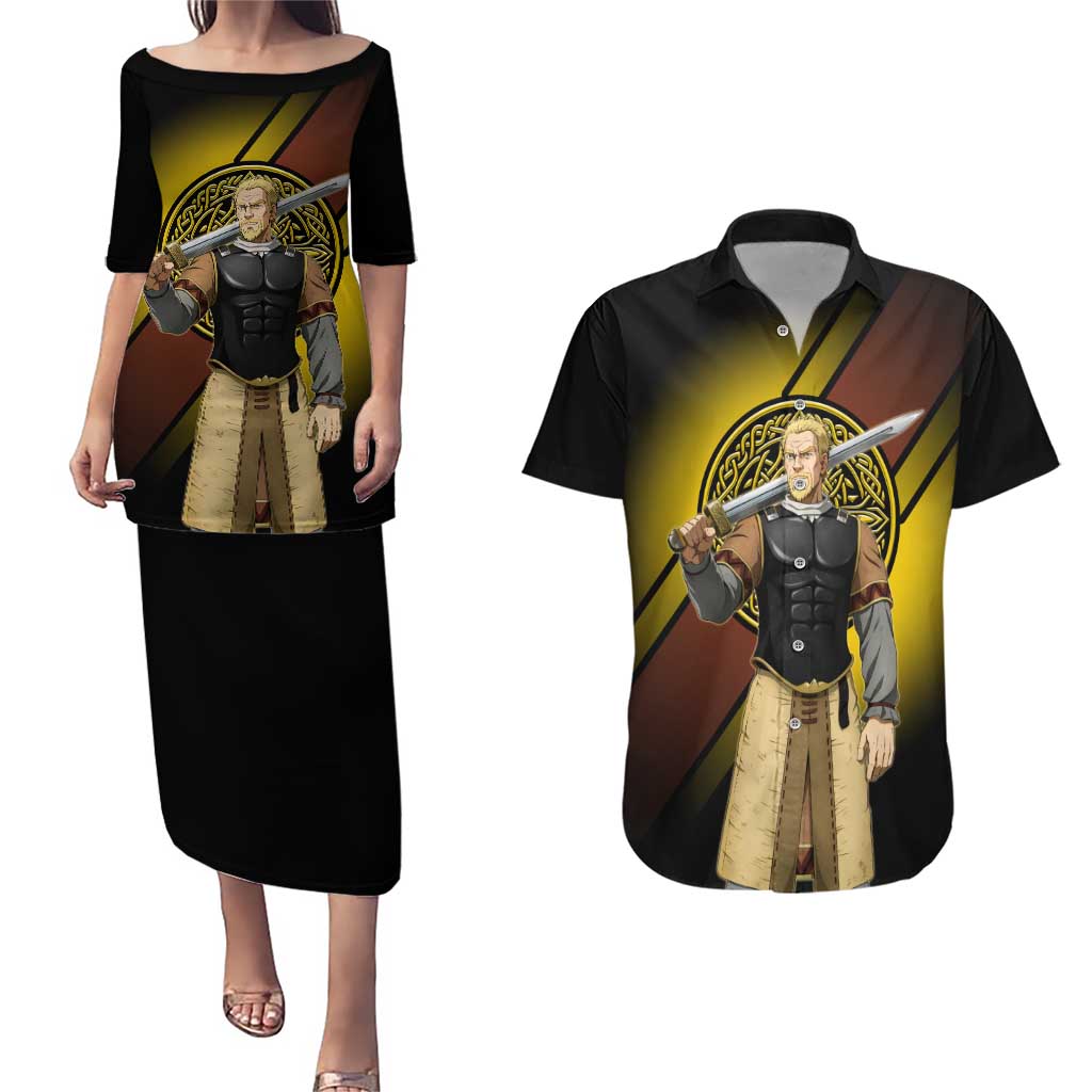 Askeladd Viking Commander Couples Matching Puletasi and Hawaiian Shirt Viking Manga Illustration Style