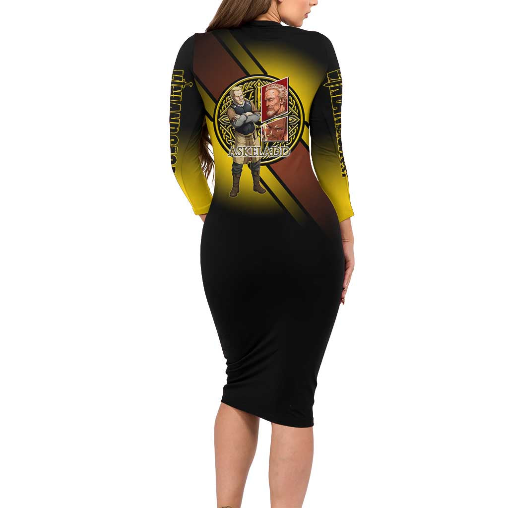 Askeladd Viking Commander Family Matching Long Sleeve Bodycon Dress and Hawaiian Shirt Viking Manga Illustration Style