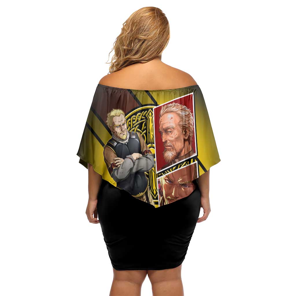 Askeladd Viking Commander Family Matching Off Shoulder Short Dress and Hawaiian Shirt Viking Manga Illustration Style
