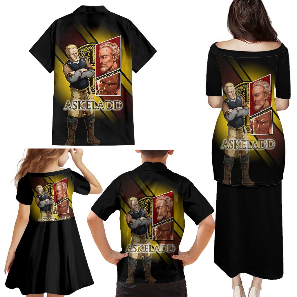 Askeladd Viking Commander Family Matching Puletasi and Hawaiian Shirt Viking Manga Illustration Style