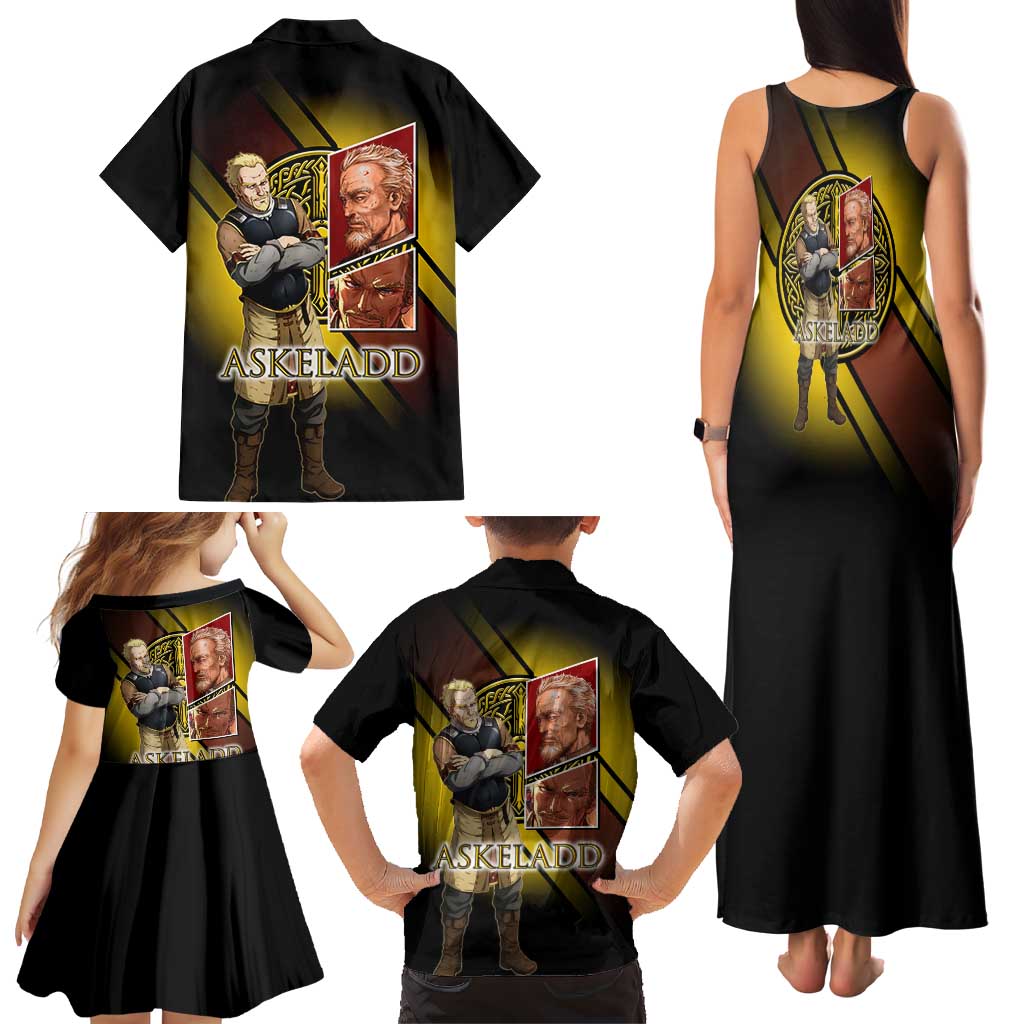 Askeladd Viking Commander Family Matching Tank Maxi Dress and Hawaiian Shirt Viking Manga Illustration Style