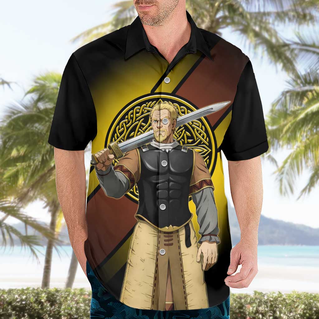 Askeladd Viking Commander Hawaiian Shirt Viking Manga Illustration Style