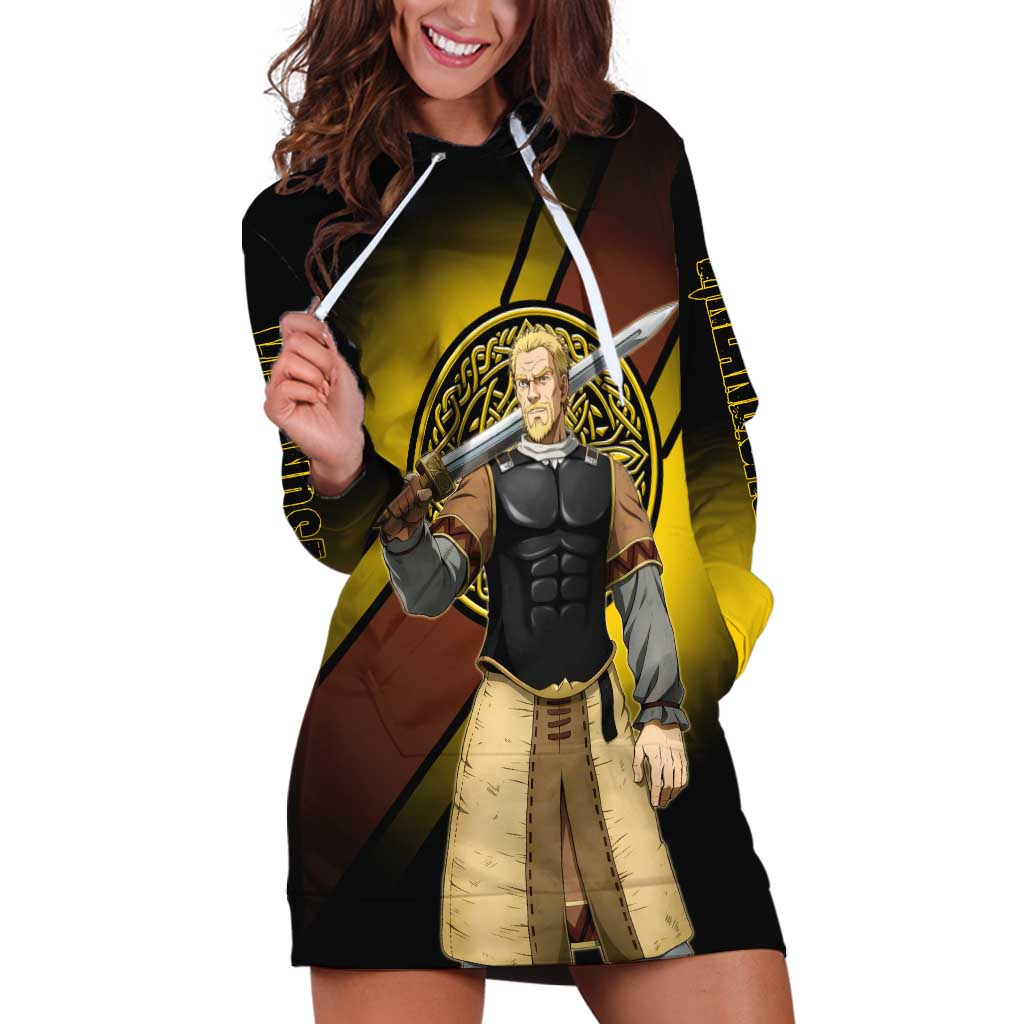 Askeladd Viking Commander Hoodie Dress Viking Manga Illustration Style