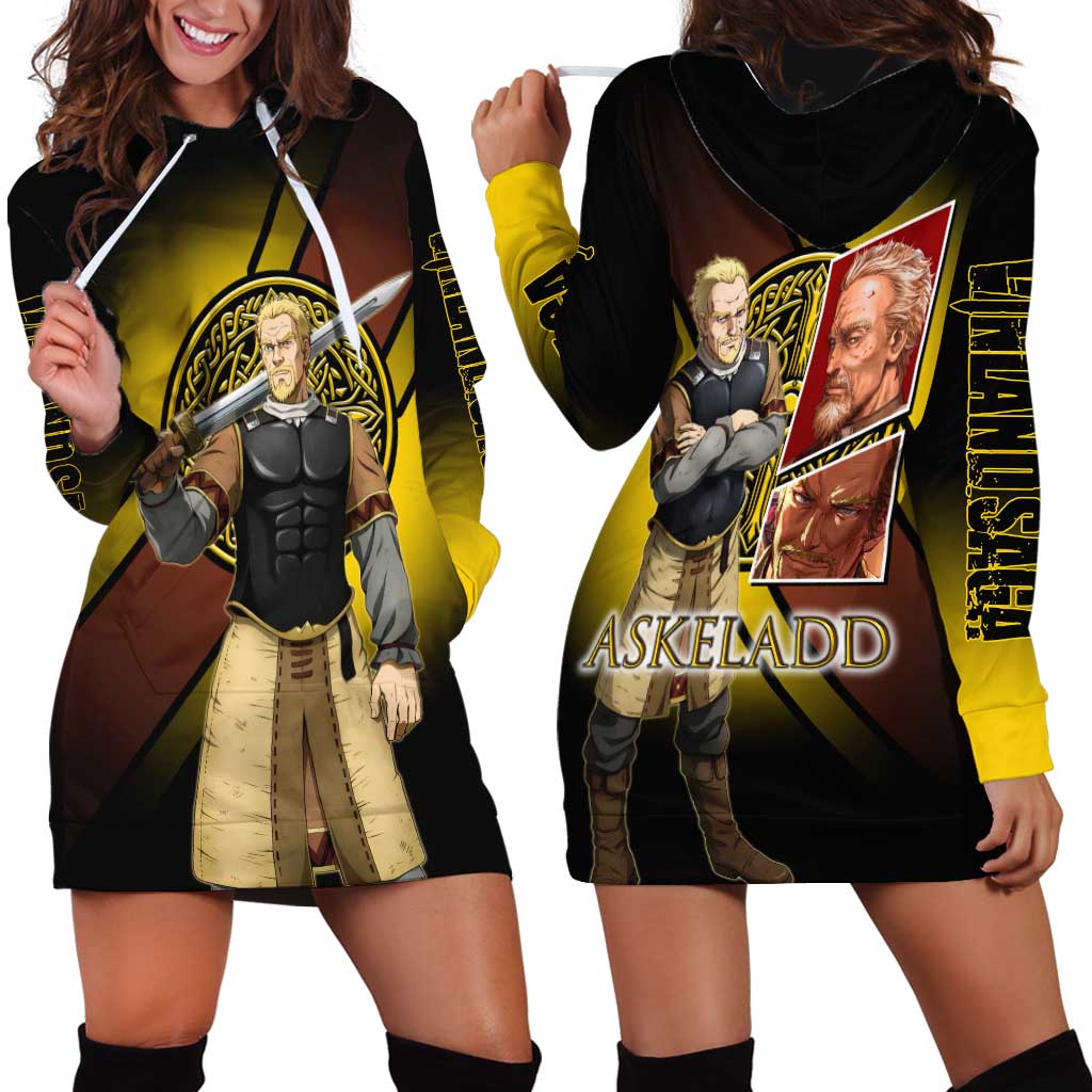 Askeladd Viking Commander Hoodie Dress Viking Manga Illustration Style