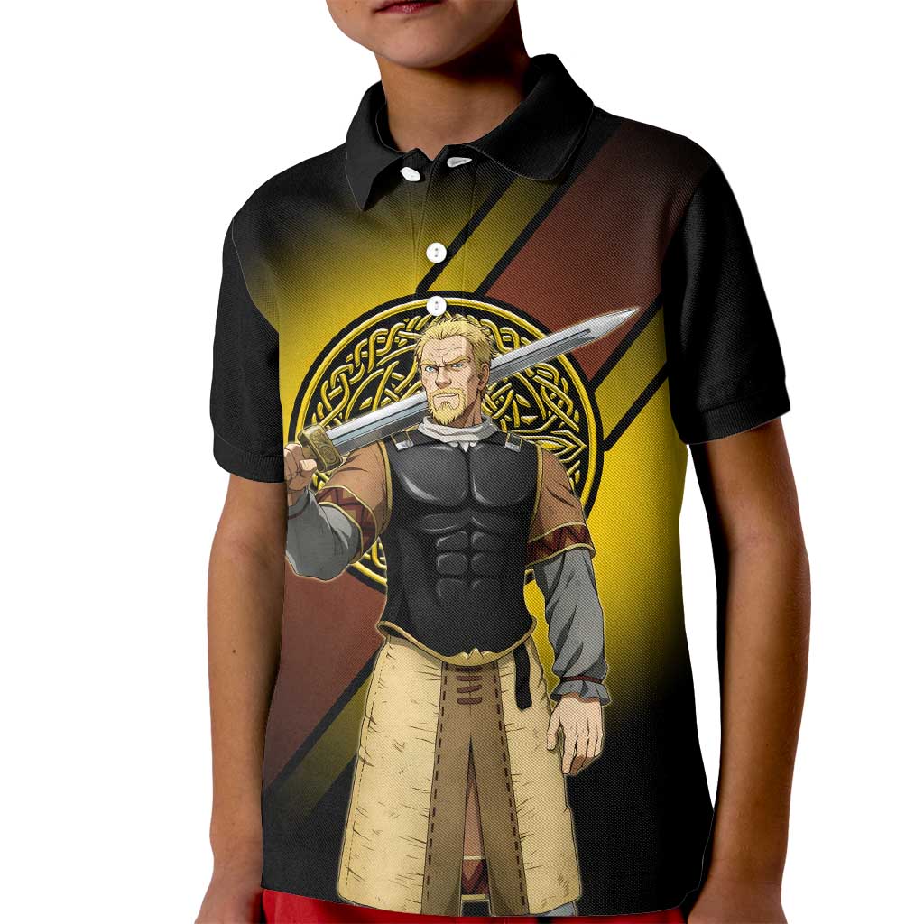 Askeladd Viking Commander Kid Polo Shirt Viking Manga Illustration Style