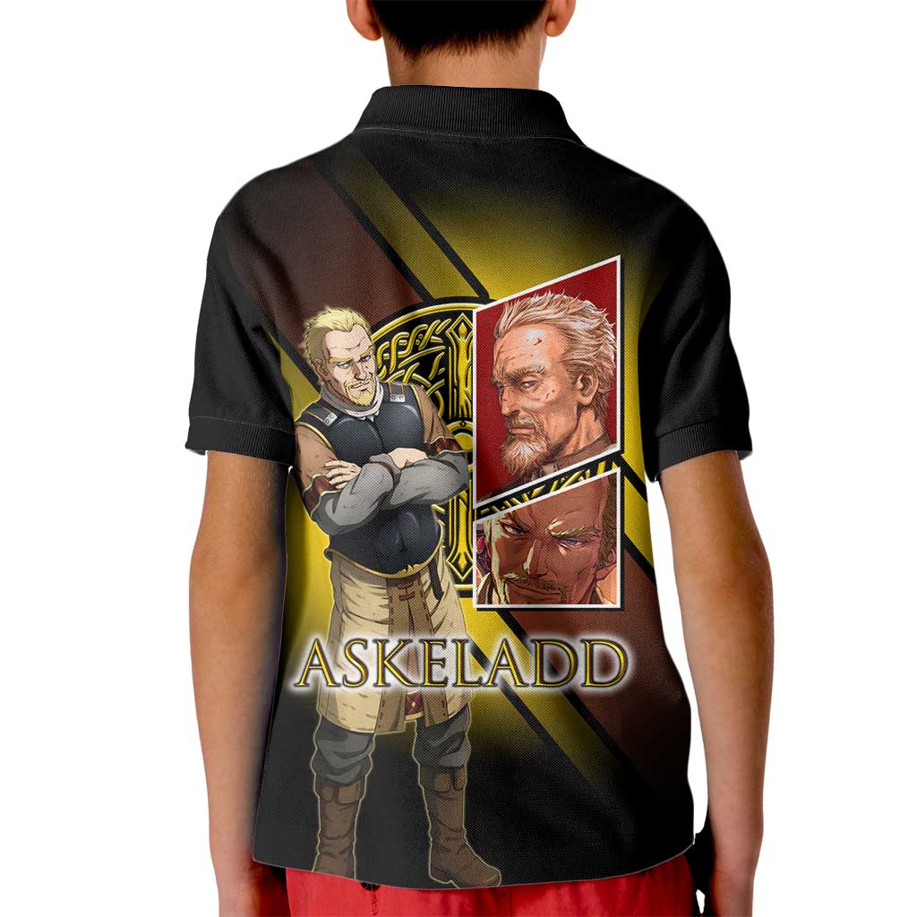 Askeladd Viking Commander Kid Polo Shirt Viking Manga Illustration Style
