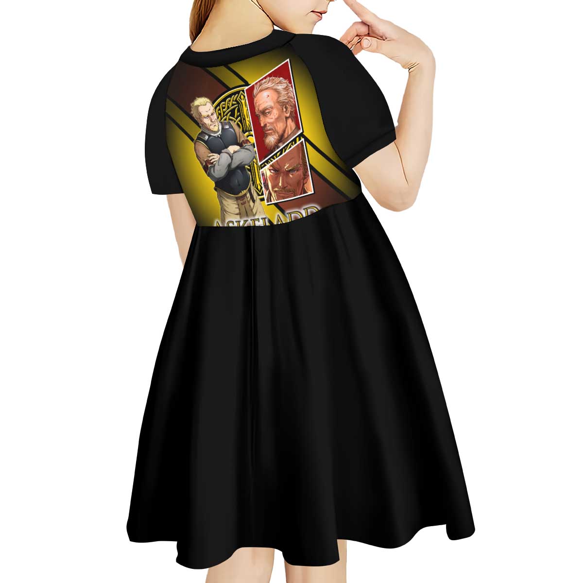 Askeladd Viking Commander Kid Short Sleeve Dress Viking Manga Illustration Style