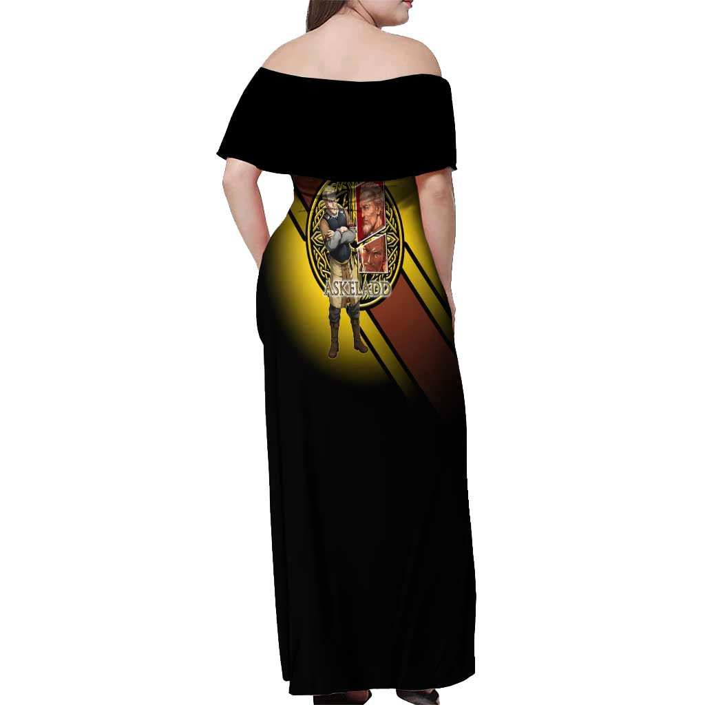 Askeladd Viking Commander Off Shoulder Maxi Dress Viking Manga Illustration Style