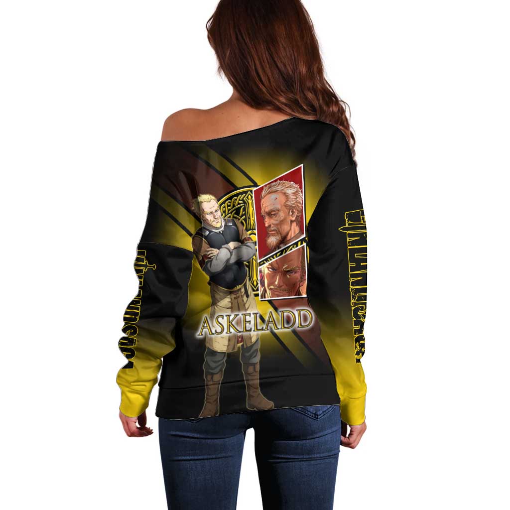 Askeladd Viking Commander Off Shoulder Sweater Viking Manga Illustration Style