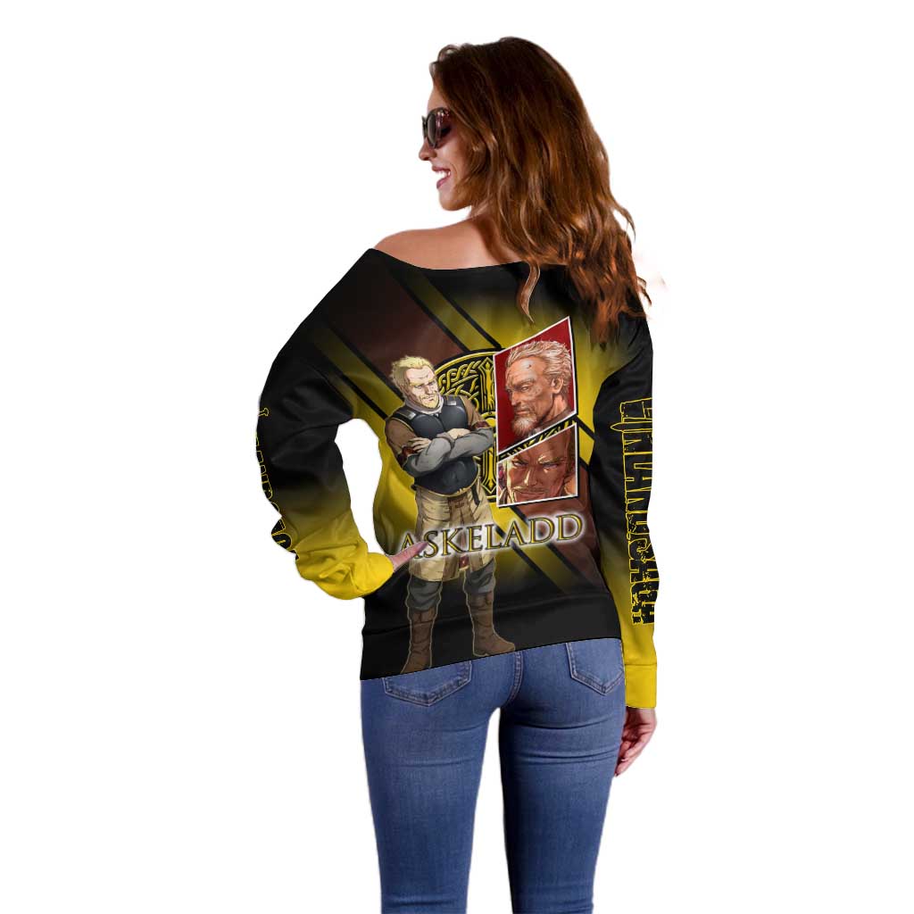 Askeladd Viking Commander Off Shoulder Sweater Viking Manga Illustration Style