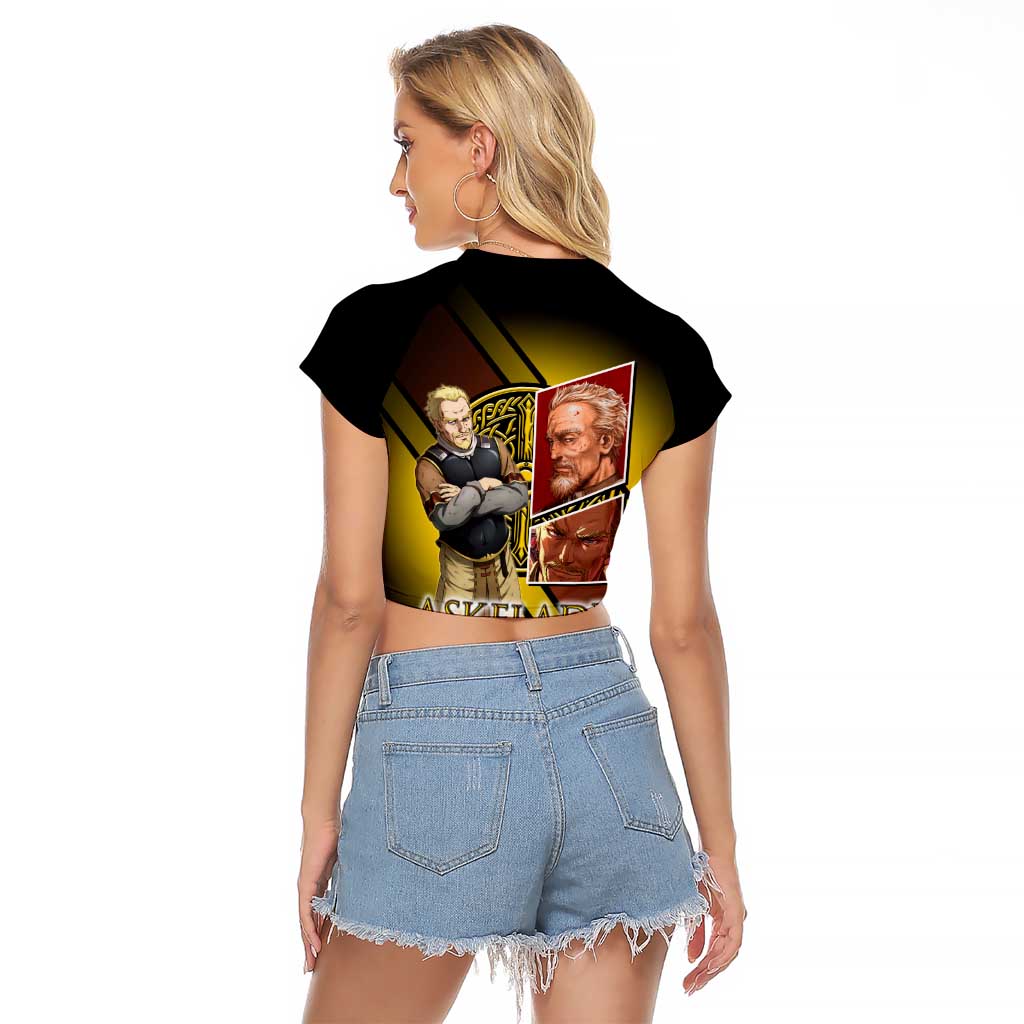 Askeladd Viking Commander Raglan Cropped T Shirt Viking Manga Illustration Style