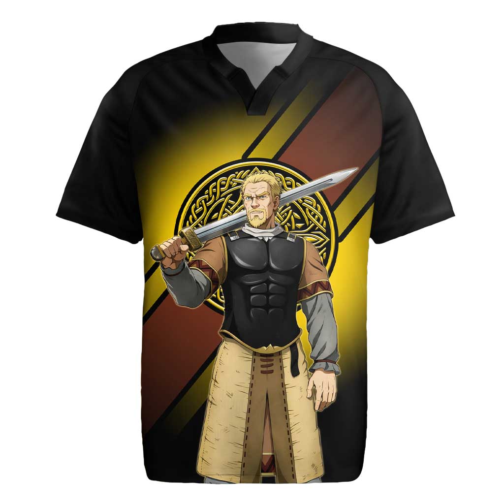 Askeladd Viking Commander Rugby Jersey Viking Manga Illustration Style