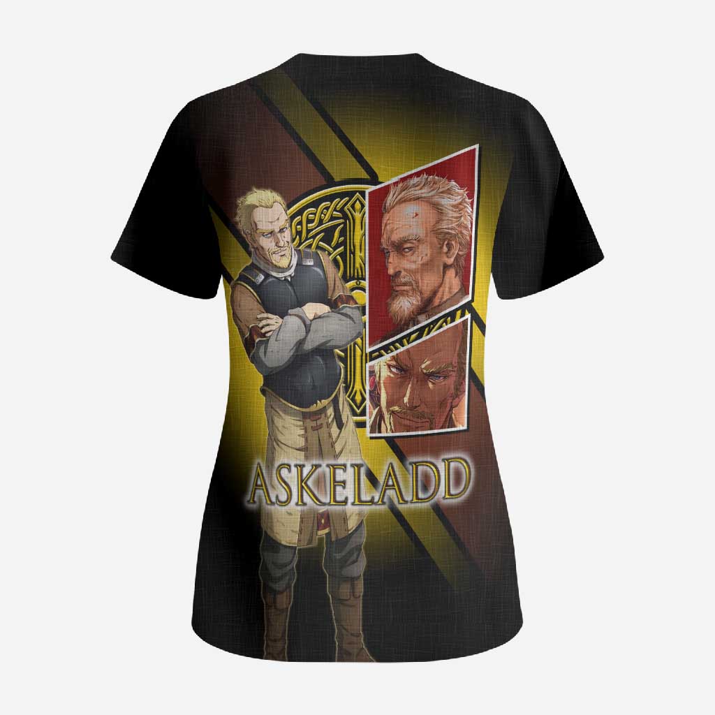 Askeladd Viking Commander Scrub Top Viking Manga Illustration Style