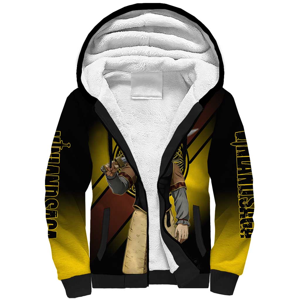 Askeladd Viking Commander Sherpa Hoodie Viking Manga Illustration Style