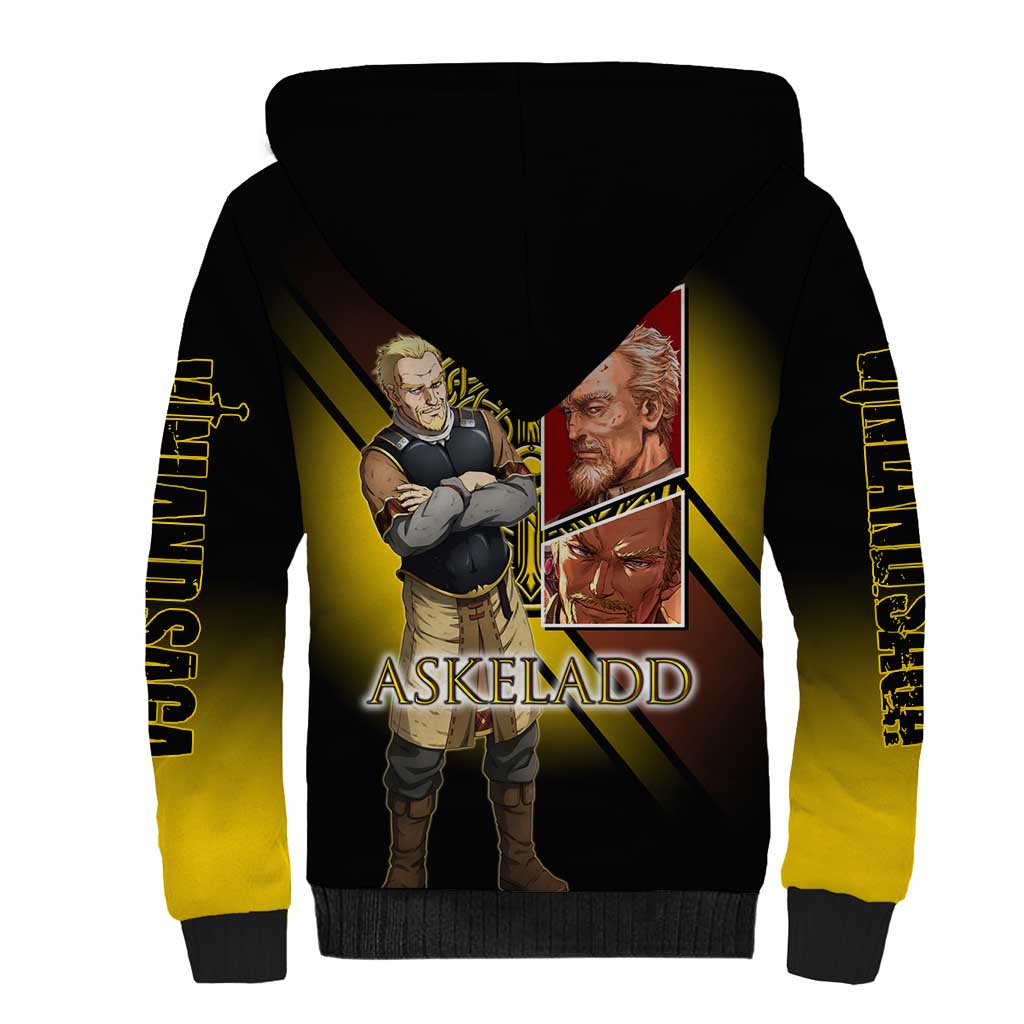 Askeladd Viking Commander Sherpa Hoodie Viking Manga Illustration Style