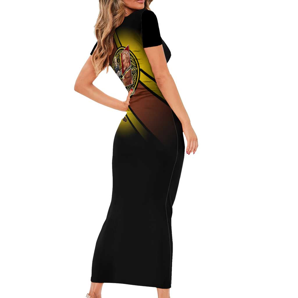Askeladd Viking Commander Short Sleeve Bodycon Dress Viking Manga Illustration Style