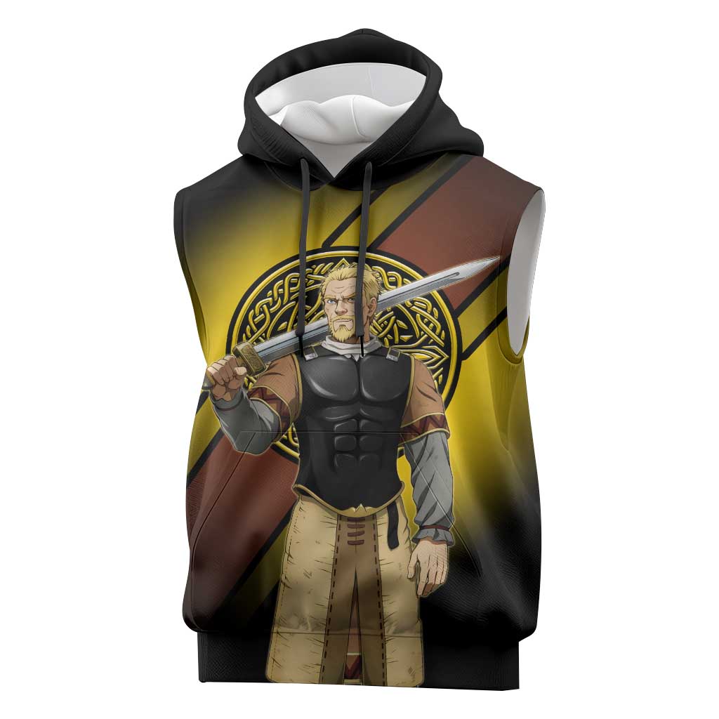 Askeladd Viking Commander Sleeveless Hoodie Viking Manga Illustration Style