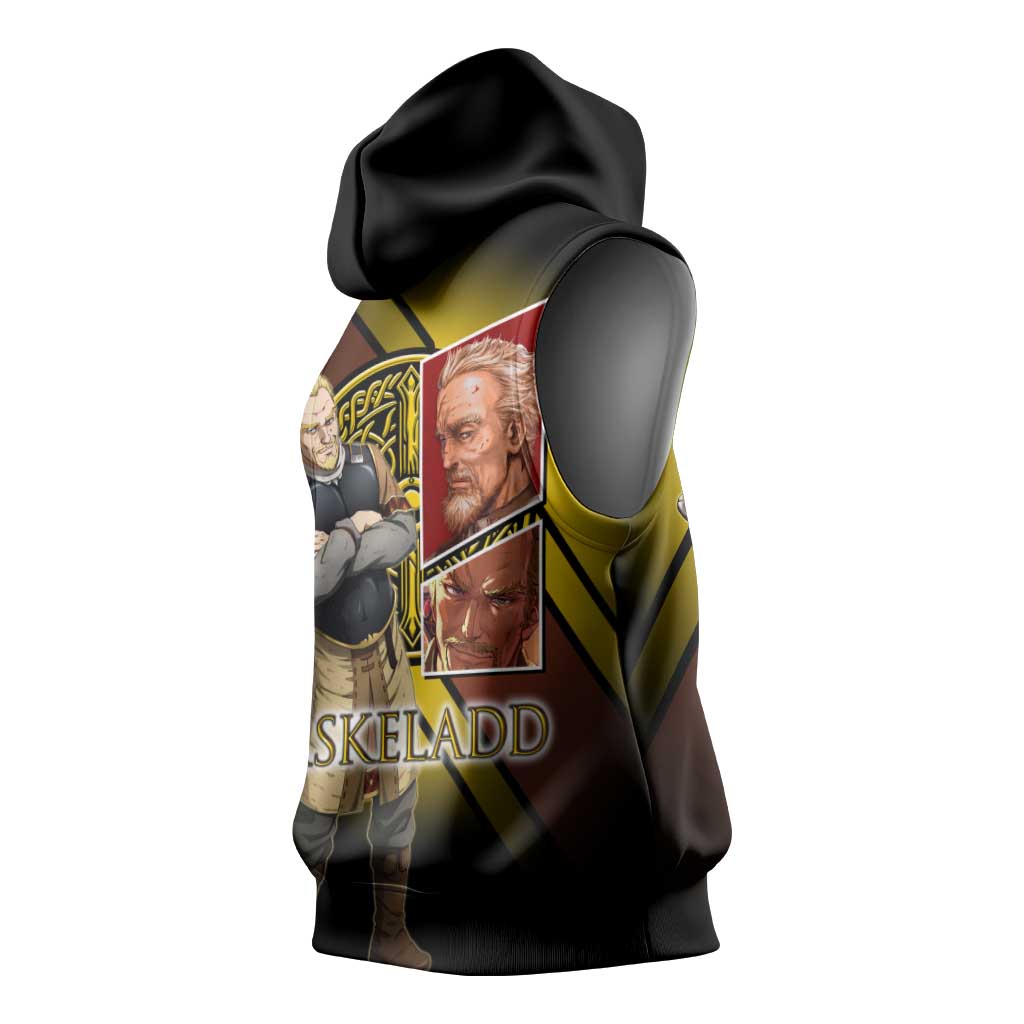 Askeladd Viking Commander Sleeveless Hoodie Viking Manga Illustration Style