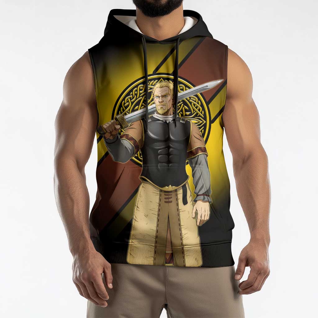 Askeladd Viking Commander Sleeveless Hoodie Viking Manga Illustration Style