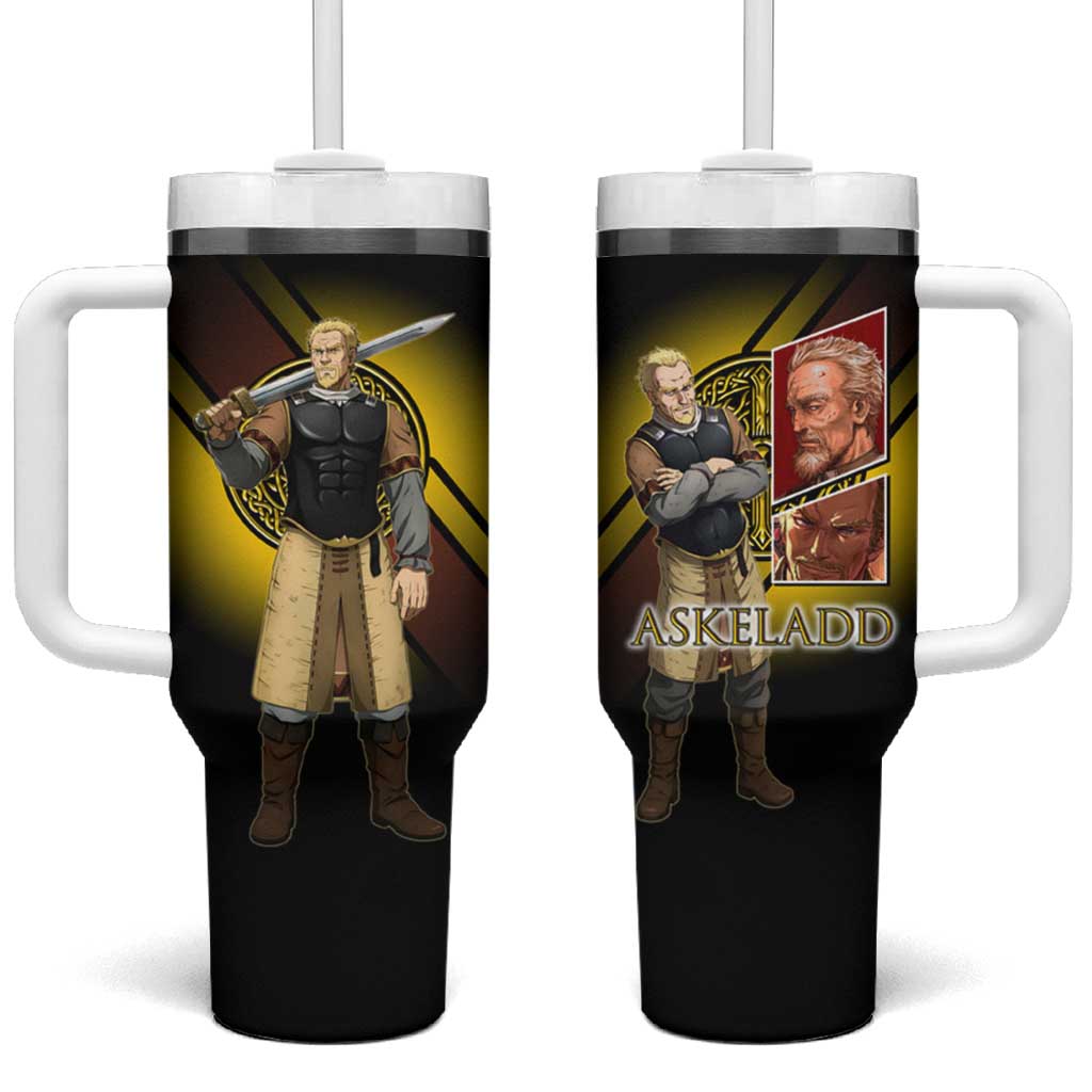 Askeladd Viking Commander Tumbler With Handle Viking Manga Illustration Style