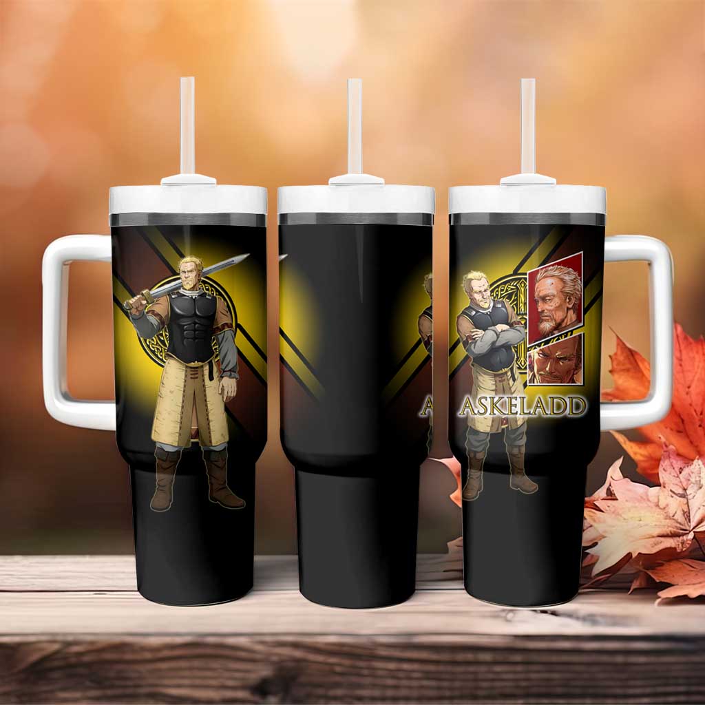 Askeladd Viking Commander Tumbler With Handle Viking Manga Illustration Style