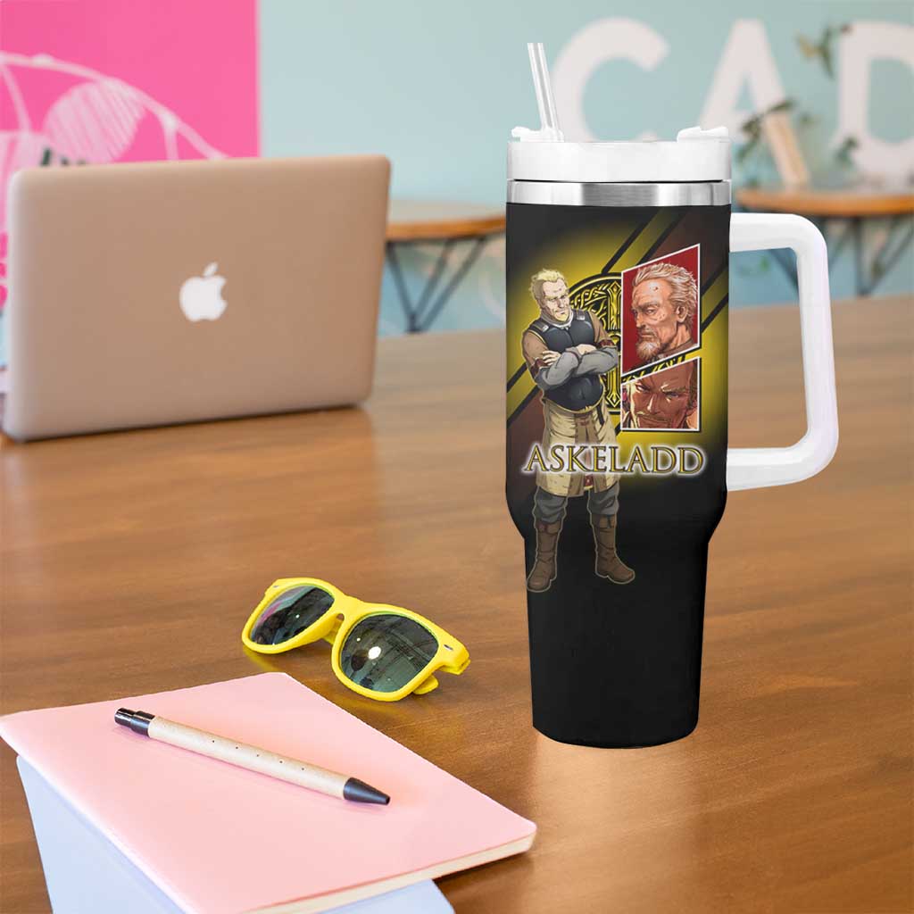 Askeladd Viking Commander Tumbler With Handle Viking Manga Illustration Style