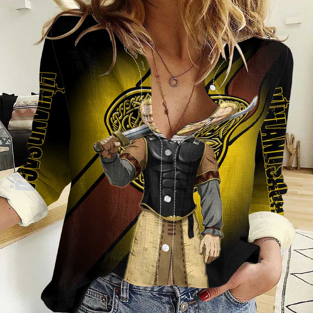 Askeladd Viking Commander Women Casual Shirt Viking Manga Illustration Style