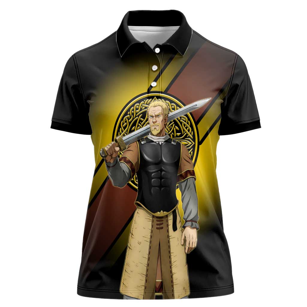Askeladd Viking Commander Women Polo Shirt Viking Manga Illustration Style