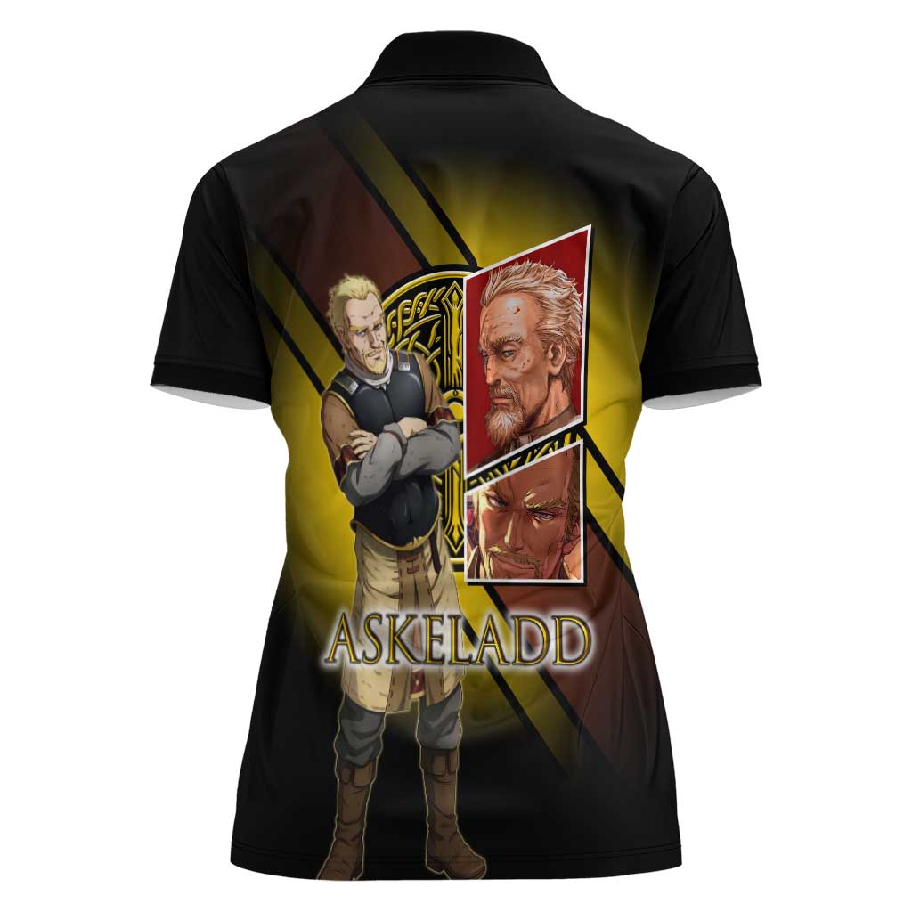 Askeladd Viking Commander Women Polo Shirt Viking Manga Illustration Style
