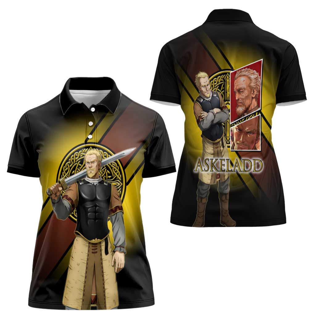 Askeladd Viking Commander Women Polo Shirt Viking Manga Illustration Style