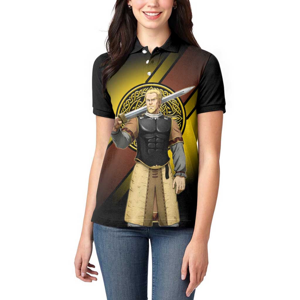 Askeladd Viking Commander Women Polo Shirt Viking Manga Illustration Style