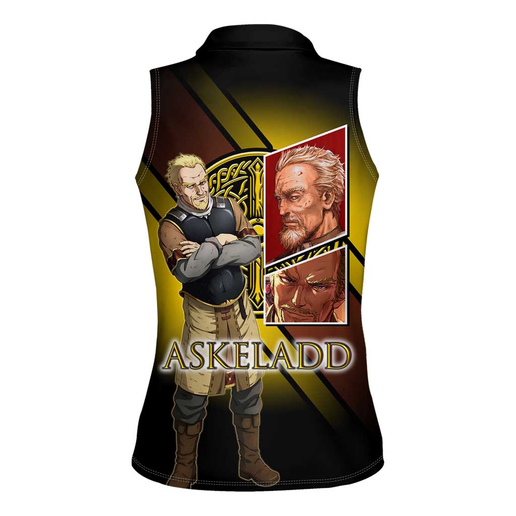 Askeladd Viking Commander Women Sleeveless Polo Shirt Viking Manga Illustration Style