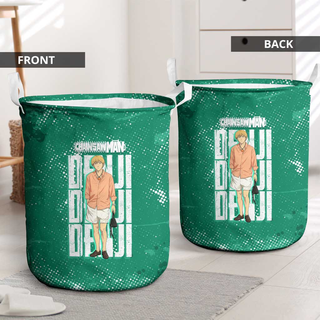 Denji Chainsaw Man Laundry Basket Urban Grunge Halftone Style