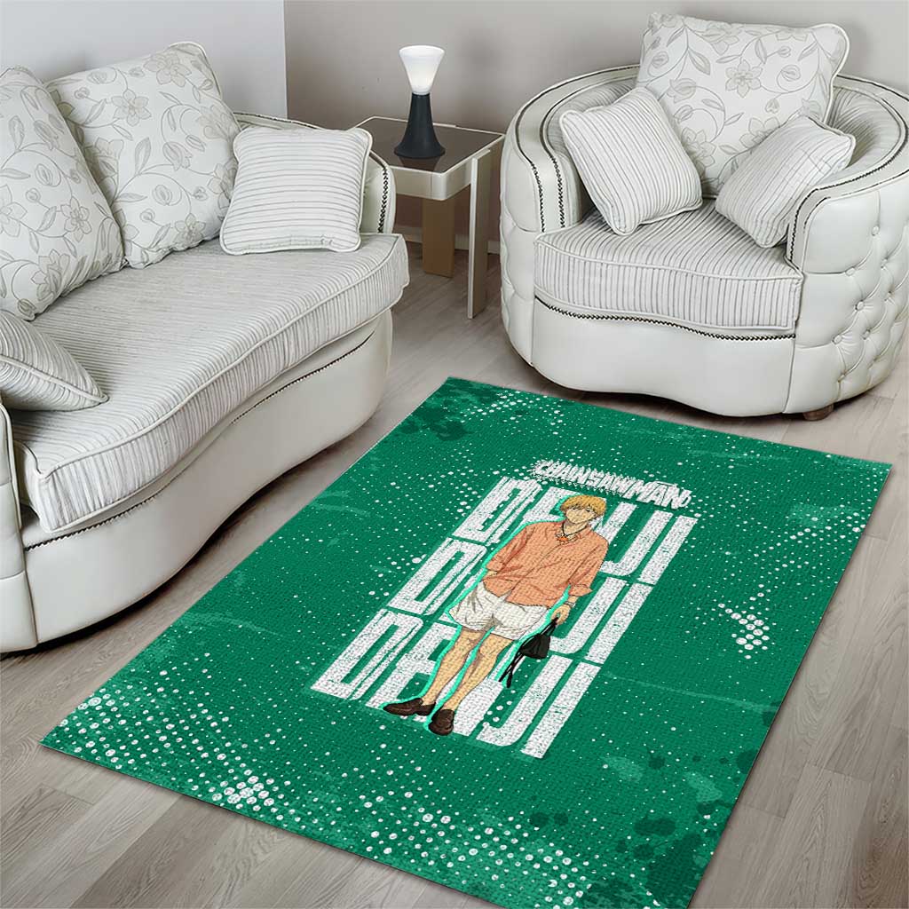 Denji Chainsaw Man Area Rug Urban Grunge Halftone Style