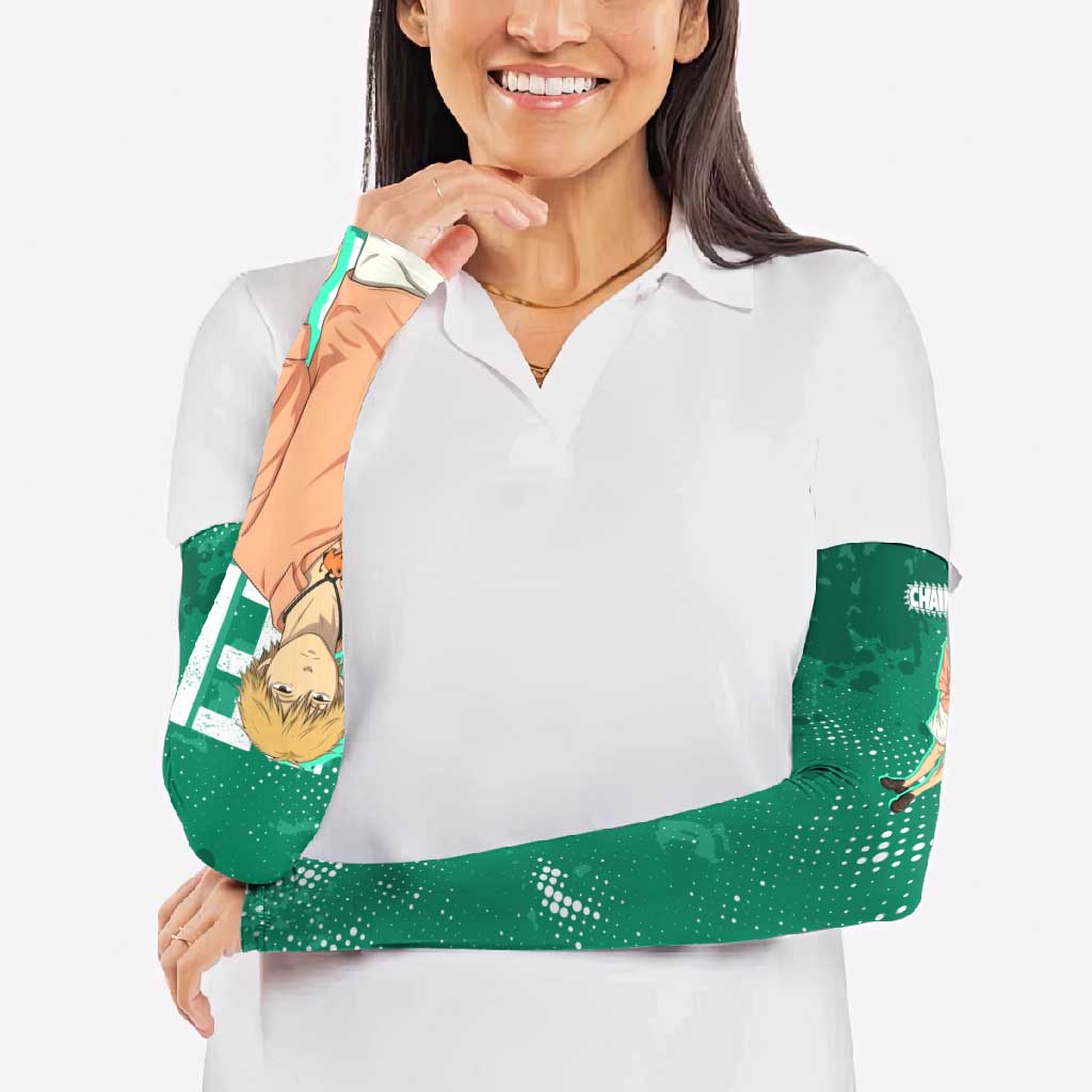 Denji Chainsaw Man Arm Sleeves Urban Grunge Halftone Style