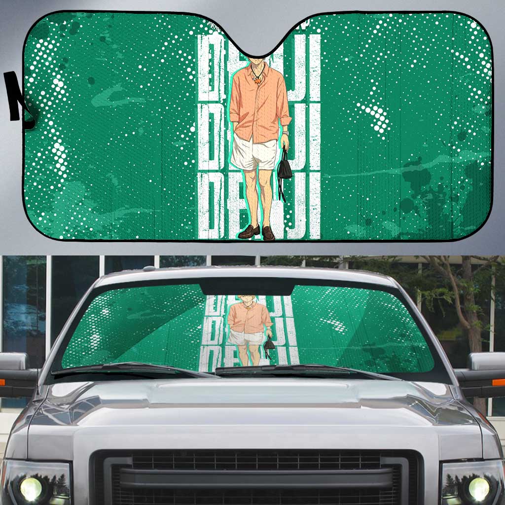 Denji Chainsaw Man Auto Sun Shade Urban Grunge Halftone Style