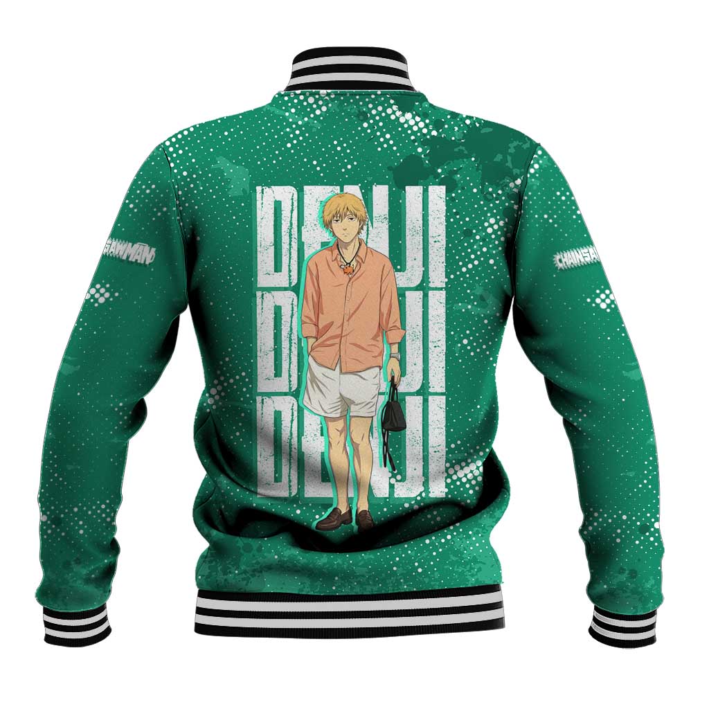 Denji Chainsaw Man Baseball Jacket Urban Grunge Halftone Style