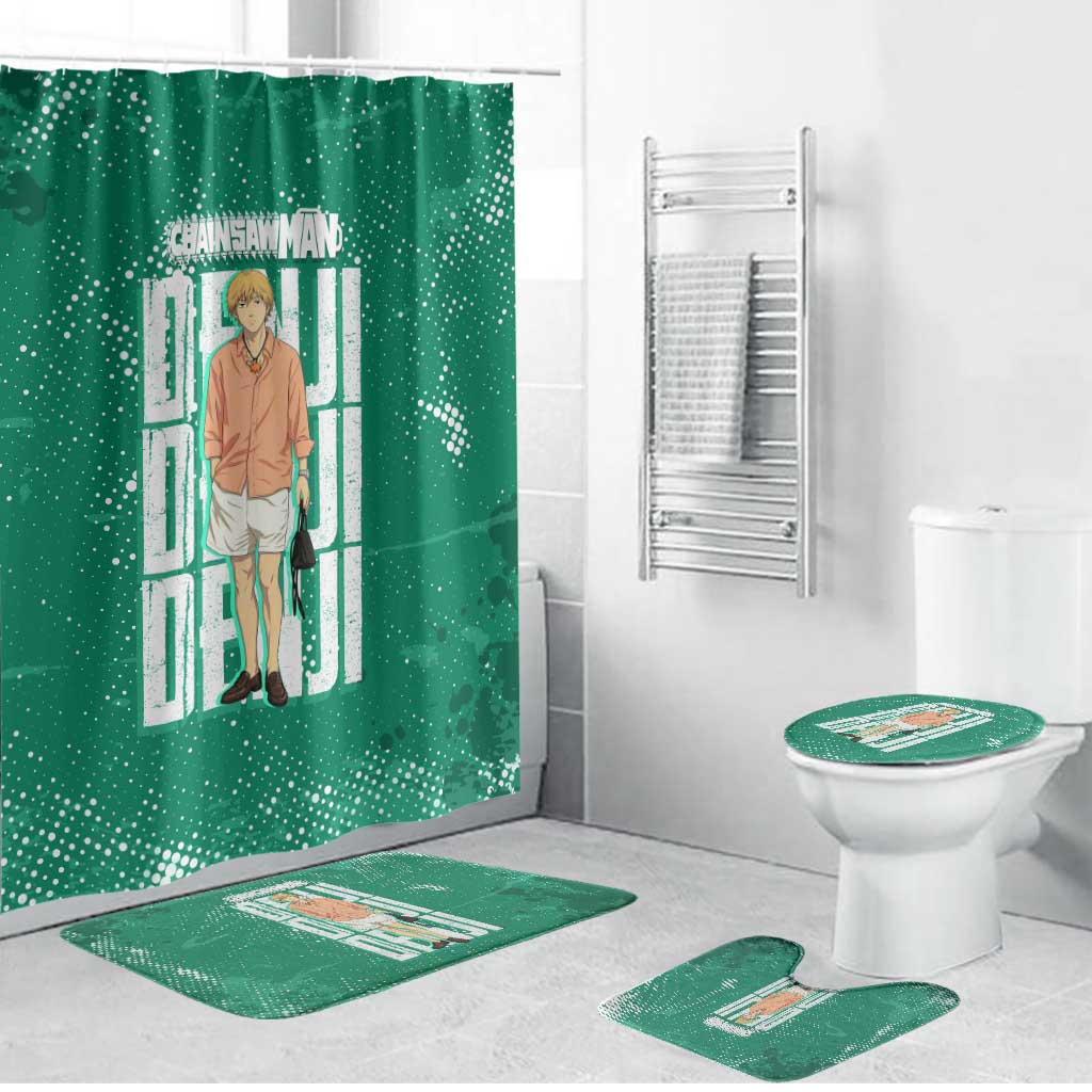 Denji Chainsaw Man Bathroom Set Urban Grunge Halftone Style