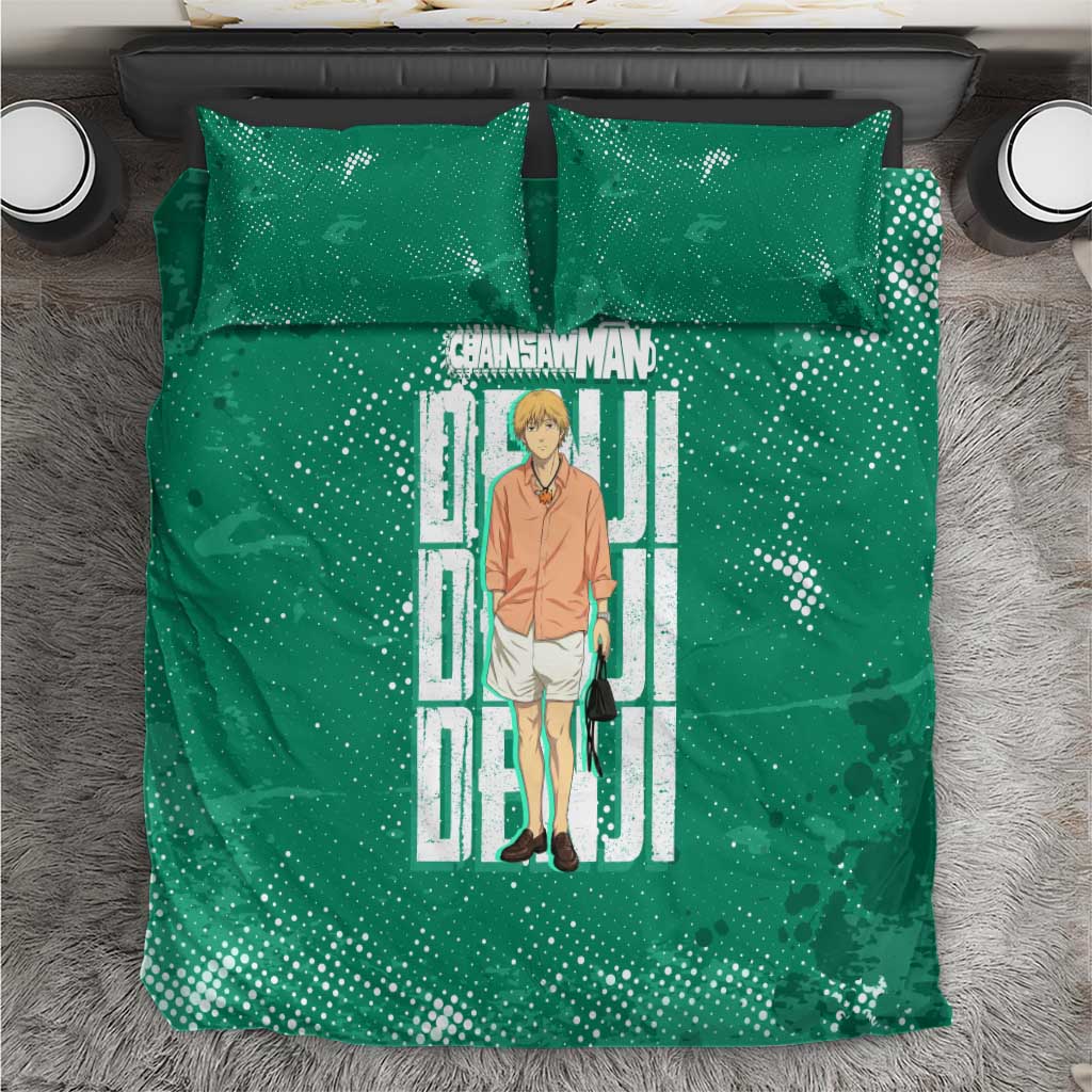 Denji Chainsaw Man Bedding Set Urban Grunge Halftone Style