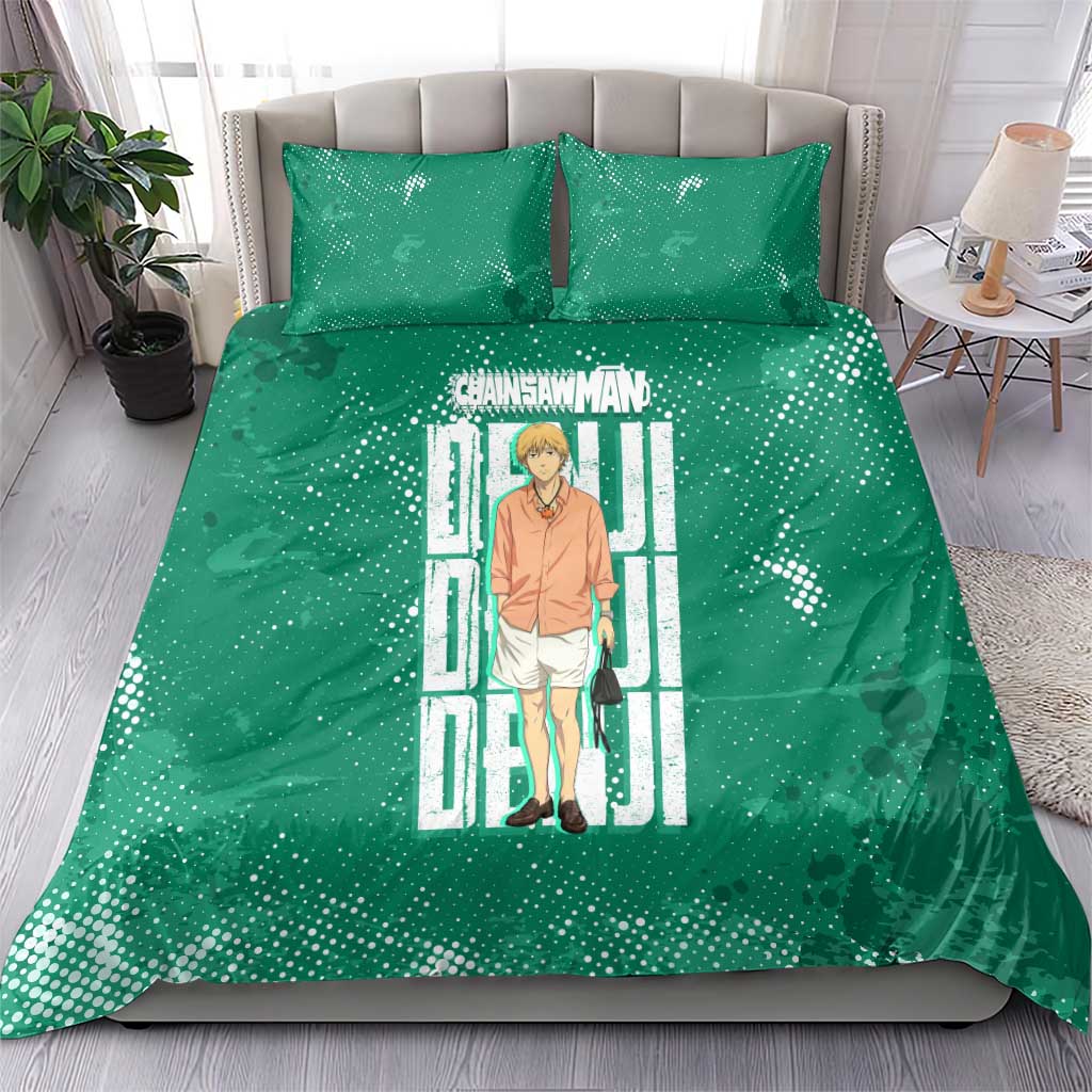Denji Chainsaw Man Bedding Set Urban Grunge Halftone Style