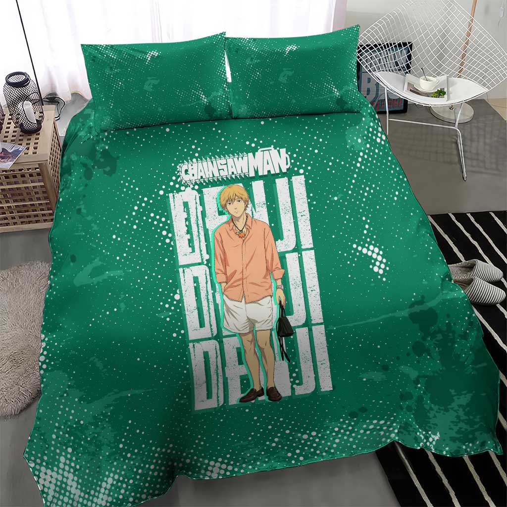 Denji Chainsaw Man Bedding Set Urban Grunge Halftone Style