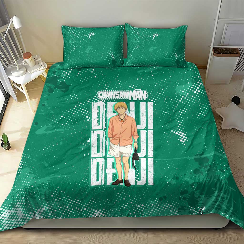Denji Chainsaw Man Bedding Set Urban Grunge Halftone Style