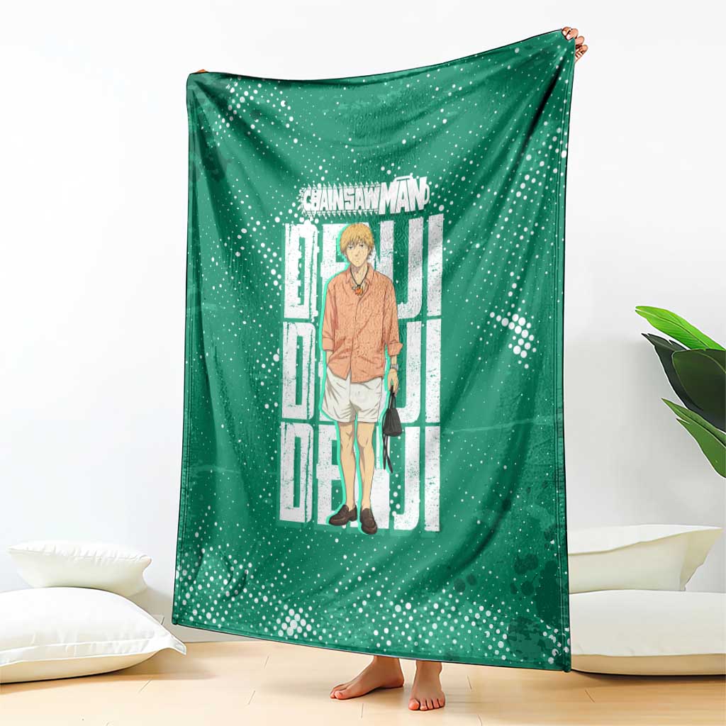 Denji Chainsaw Man Blanket Urban Grunge Halftone Style