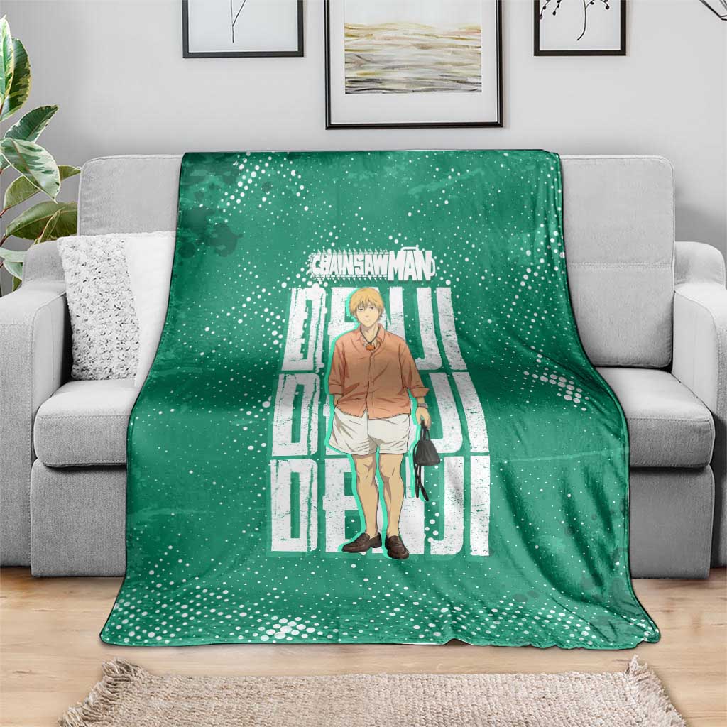 Denji Chainsaw Man Blanket Urban Grunge Halftone Style